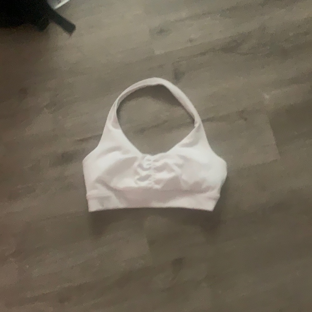 White halter sports bra